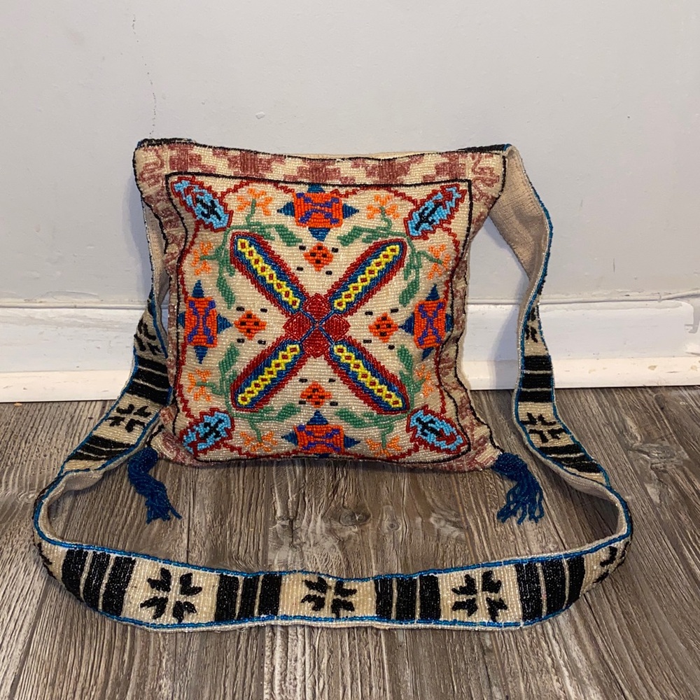 Vintage Christiana Beaded Crossbody Bag